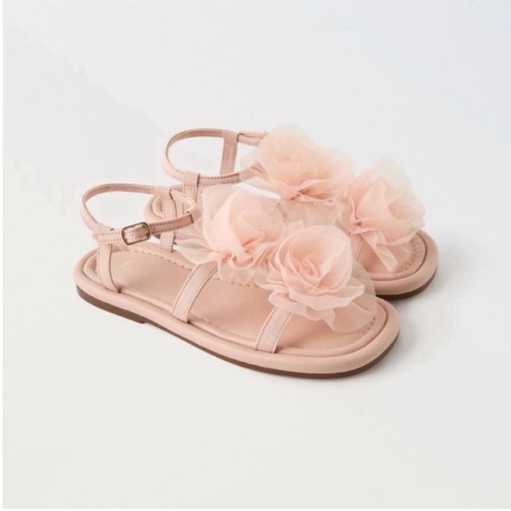 Zara Kids, Pink , MAXI FLOWER SANDALS , 12½ ( 7.4 inches )